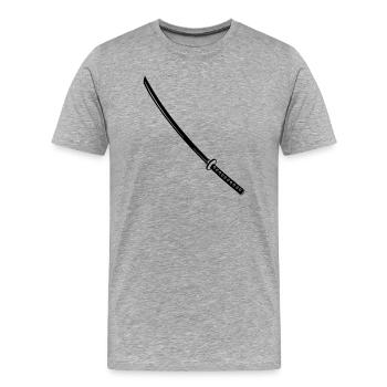 Katana japanese sword - Men's Premium Organic T-Shirt - heather grey - Front - Damien (186cm)