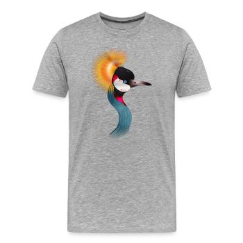 grue de couronne esthétiquement dessinée - T-shirt bio Premium Homme - gris chiné - Devant - Damien (186cm)