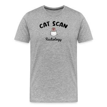 CAT SCAN Radio Manipulator Cat Radiology - Men's Premium Organic T-Shirt - heather grey - Front - Damien (186cm)