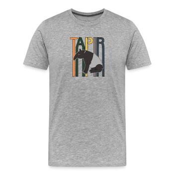 Tapir Retro Schrift Geschenk - Männer Premium Bio T-Shirt - Grau meliert - Vorne - Damien (186cm)