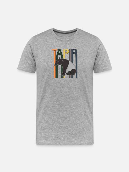 Tapir Retro Font Gift - Men's Premium Organic T-Shirt - heather grey