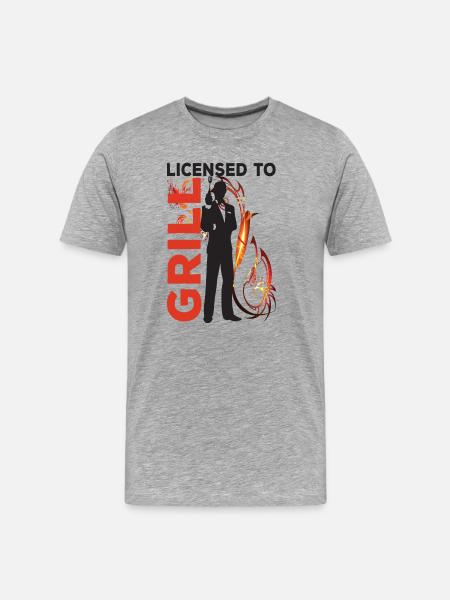 Licence pour griller funny BBQ - T-shirt bio Premium Homme - gris chiné