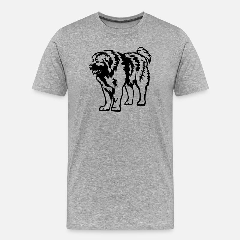 Kaukasischer Owtscharka - Männer Premium Bio T-Shirt - Grau meliert