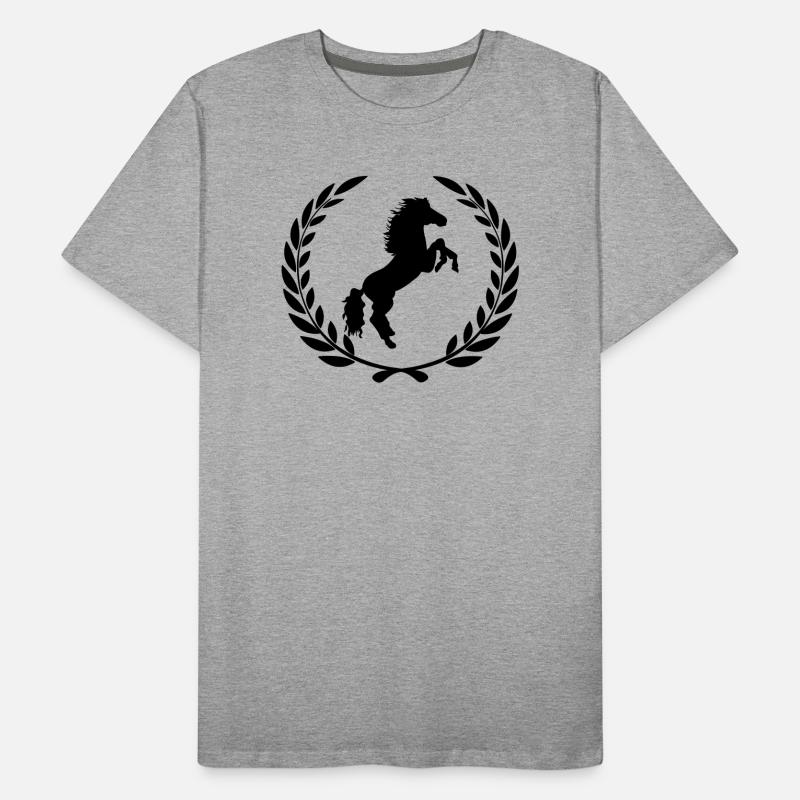 Springender Pferdelorbeerkranz Männer Premium Bio T-Shirt