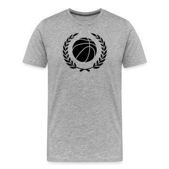 Prix sportif couronne de laurier baketball 3 - T-shirt bio Premium Homme - gris chiné - Devant - Damien (186cm)