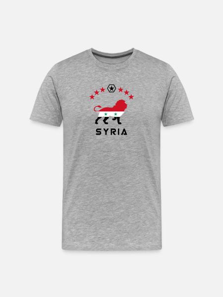 Syria lion design - Men's Premium Organic T-Shirt - heather grey