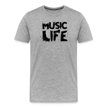 Music Love Lettering - Men's Premium Organic T-Shirt - heather grey - Front - Damien (186cm)
