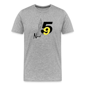Norden - Männer Premium Bio T-Shirt - Grau meliert - Vorne - Damien (186cm)