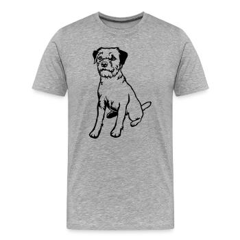 Border Terrier - Men's Premium Organic T-Shirt - heather grey - Front - Damien (186cm)