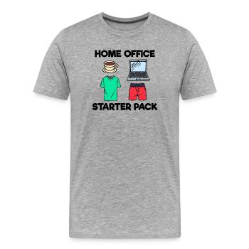Laptop Coffee Job Home Office Statement Wfh - Men's Premium Organic T-Shirt - heather grey - Front - Damien (186cm)