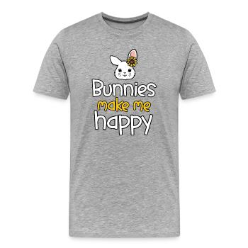 Rabbit Rabbit - Men's Premium Organic T-Shirt - heather grey - Front - Damien (186cm)
