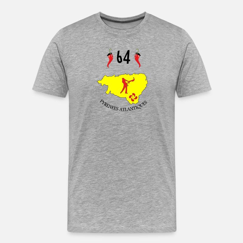 Atlantische Pyrenäen - Männer Premium Bio T-Shirt - Grau meliert