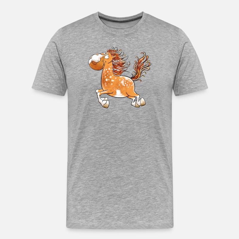 Flottes Pferd I Pferdemotiv Fun - Männer Premium Bio T-Shirt - Grau meliert