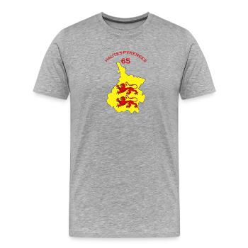 Hautes-pyrénées - T-shirt bio Premium Homme - gris chiné - Devant - Damien (186cm)