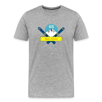 Hautes-pyrénées - T-shirt bio Premium Homme - gris chiné - Devant - Damien (186cm)