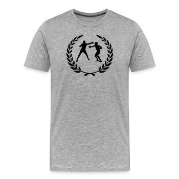 Boxing - Men's Premium Organic T-Shirt - heather grey - Front - Damien (186cm)
