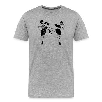 Kickboxing - Men's Premium Organic T-Shirt - heather grey - Front - Damien (186cm)