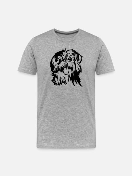 Berger des Pyreneé's head - Men's Premium Organic T-Shirt - heather grey