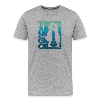 Tango Argentino Rétro Vintage Tango Vals Tango - T-shirt bio Premium Homme - gris chiné - Devant - Damien (186cm)