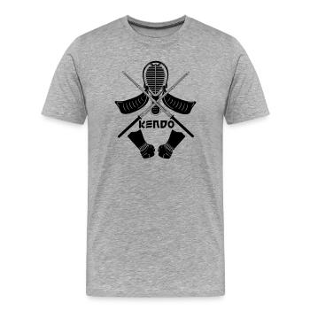 Kendo equipment - Men's Premium Organic T-Shirt - heather grey - Front - Damien (186cm)