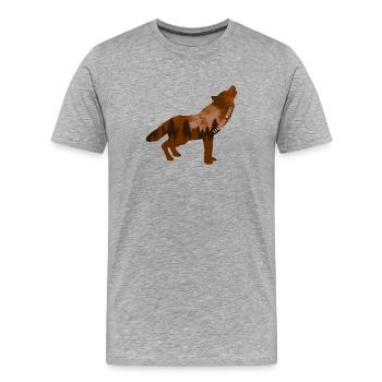 Climate Change Environmental Protection Wolf - Men's Premium Organic T-Shirt - heather grey - Front - Damien (186cm)