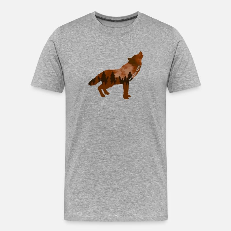 Klimawandel Umweltschutz Wolf Nachhaltig - Männer Premium Bio T-Shirt - Grau meliert