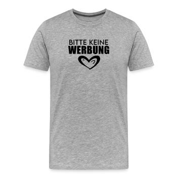 Bitte keine Werbung - Briefkasten - Männer Premium Bio T-Shirt - Grau meliert - Vorne - Damien (186cm)