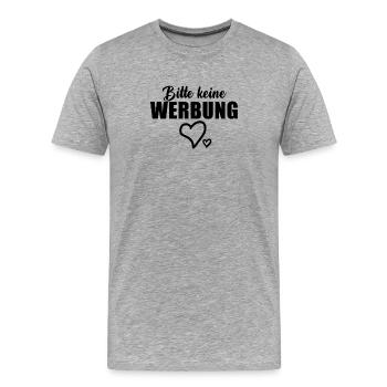 Bitte keine Werbung - Briefkasten - Männer Premium Bio T-Shirt - Grau meliert - Vorne - Damien (186cm)