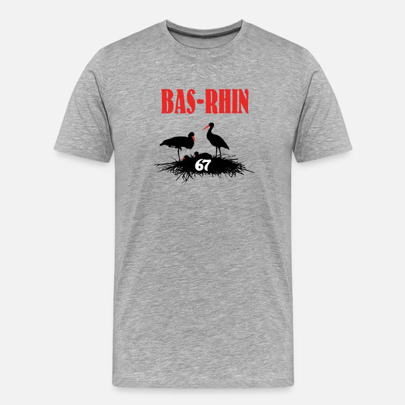 Bas-Rhin - Männer Premium Bio T-Shirt - Grau meliert