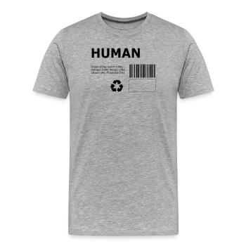 Human - Men's Premium Organic T-Shirt - heather grey - Front - Damien (186cm)