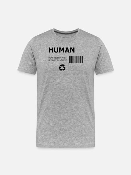 Human - Men's Premium Organic T-Shirt - heather grey