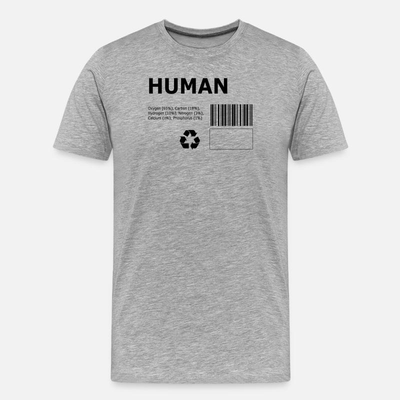 Mensch - Männer Premium Bio T-Shirt - Grau meliert