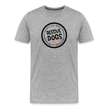 Service Dog Rescue Dog Search Dog Paw - Men's Premium Organic T-Shirt - heather grey - Front - Damien (186cm)