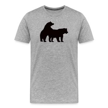 de vrais ours - T-shirt bio Premium Homme - gris chiné - Devant - Damien (186cm)