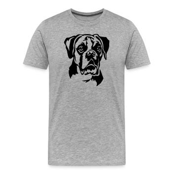 Boxer Head - Men's Premium Organic T-Shirt - heather grey - Front - Damien (186cm)