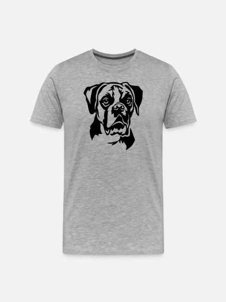 Boxer Head - Men's Premium Organic T-Shirt - heather grey