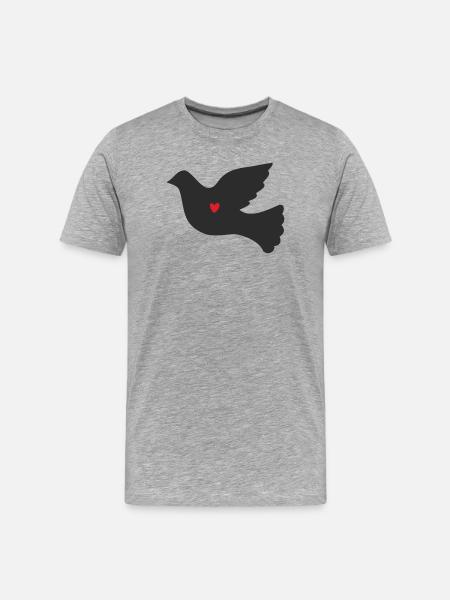 Taube Friedenstaube - Männer Premium Bio T-Shirt - Grau meliert