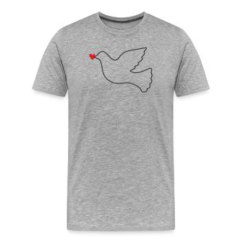 Dove of Peace Peace Freedom - Men's Premium Organic T-Shirt - heather grey - Front - Damien (186cm)