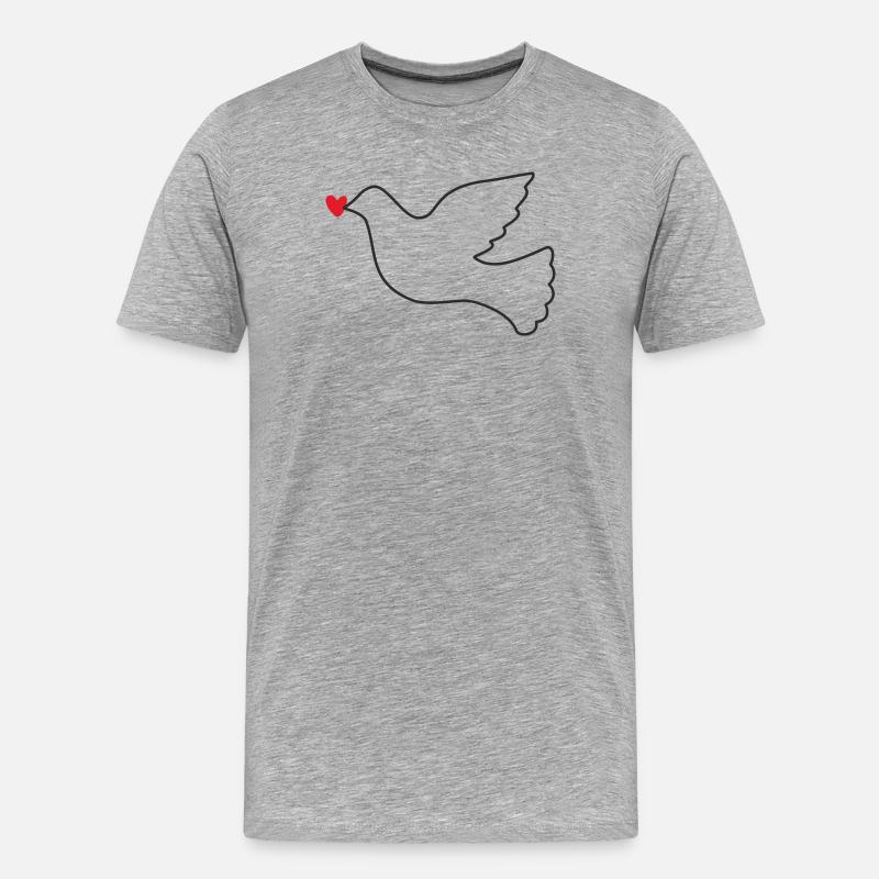 Friedenstaube Friede Freiheit - Männer Premium Bio T-Shirt - Grau meliert