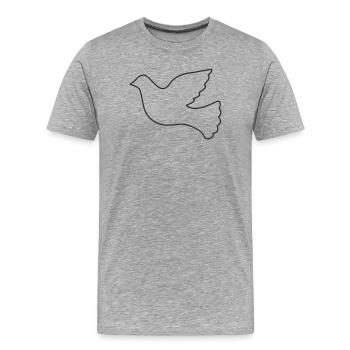 Friedenstaube - Männer Premium Bio T-Shirt - Grau meliert - Vorne - Damien (186cm)
