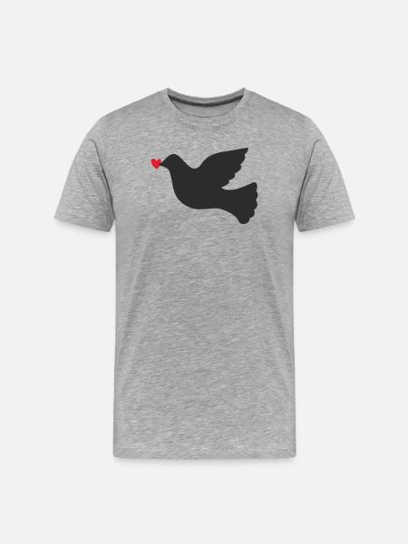 Friedenstaube Friede Freiheit - Männer Premium Bio T-Shirt - Grau meliert