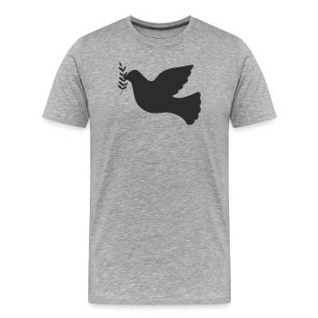 Peace Dove Peace Symbol - Men's Premium Organic T-Shirt - heather grey - Front - Damien (186cm)