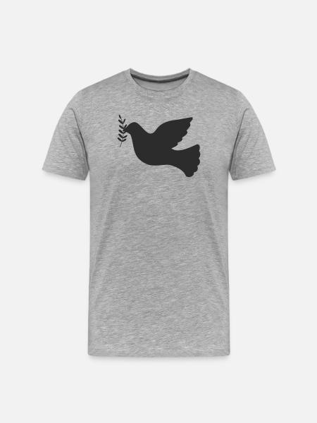 Peace Dove Peace Symbol - Men's Premium Organic T-Shirt - heather grey