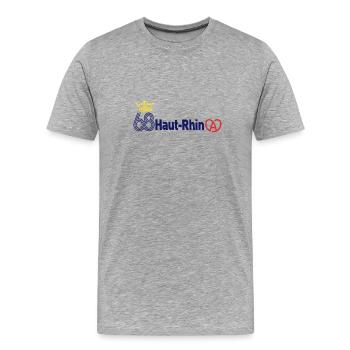 Haut-Rhin - T-shirt bio Premium Homme - gris chiné - Devant - Damien (186cm)