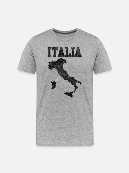 Brickwall Italia Map Silhouette - Men's Premium Organic T-Shirt - heather grey