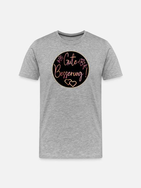 Genesungswünsche - Gute Besserung Krankenhaus - Männer Premium Bio T-Shirt - Grau meliert