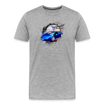 Sportwagen - Männer Premium Bio T-Shirt - Grau meliert - Vorne - Damien (186cm)
