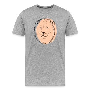 Leon Kunst - Männer Premium Bio T-Shirt - Grau meliert - Vorne - Damien (186cm)