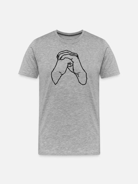 Handen martial art groet Taekwondo - Mannen premium biologisch T-shirt - grijs gemêleerd