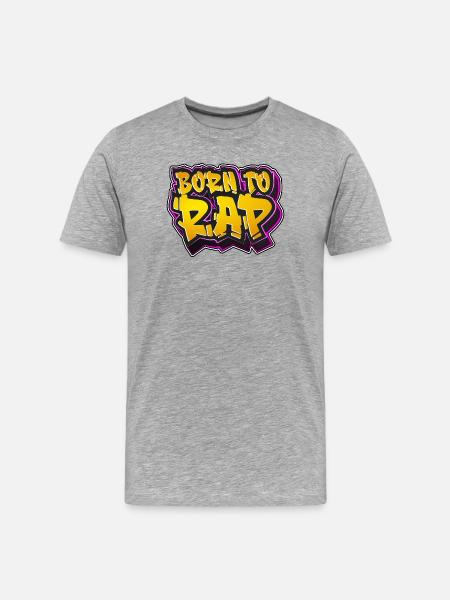 Né pour rapper - T-shirt bio Premium Homme - gris chiné